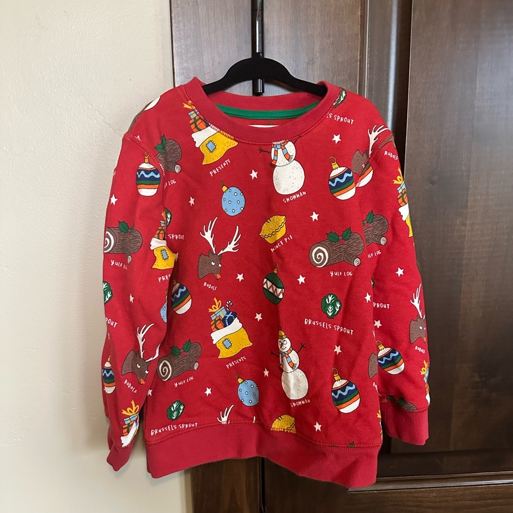 Mini Boden Red Holiday Sweatshirt